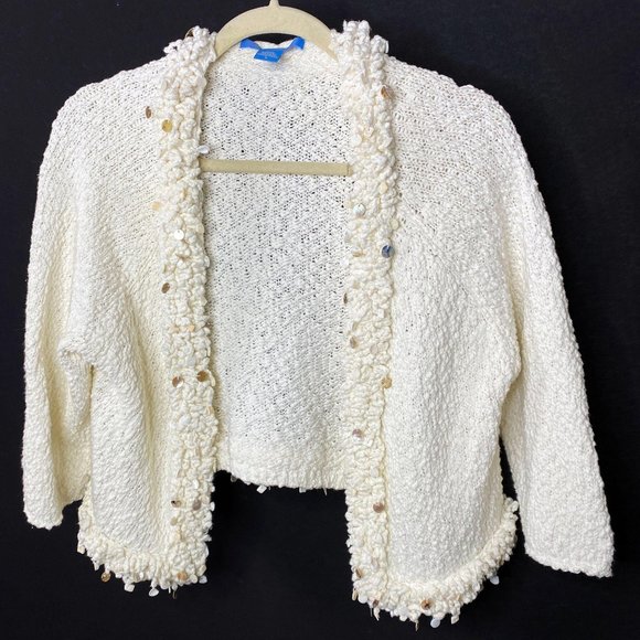White + Warren White Shrug Cropped Cardigan - Picture 1 of 11